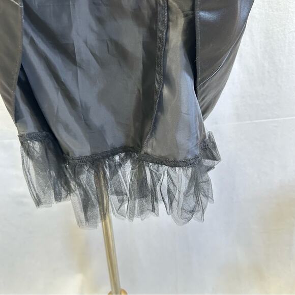 Jessica‎ McClintock for Gunne Sax vintage black satin & lace mini dress size 7 - Picture 9 of 15